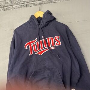 Stitches Minnesota Twins Navy Blue Hoodie Athletic Gear XL